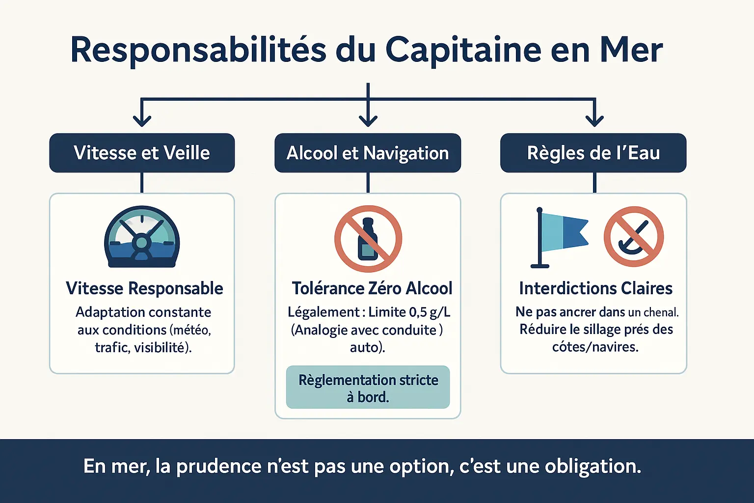 Capitaine de bateau supervisant la navigation en mer pour assurer la sécurité de tous