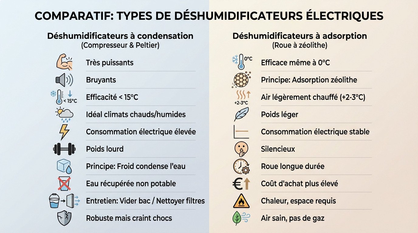 Comparatif des déshumidificateurs électriques pour voilier : technologie à compresseur contre adsorption