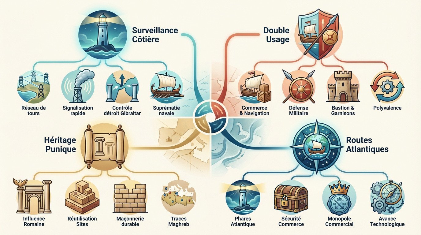 Réseau de tours de signalisation et de défense maritime de Carthage le long des côtes