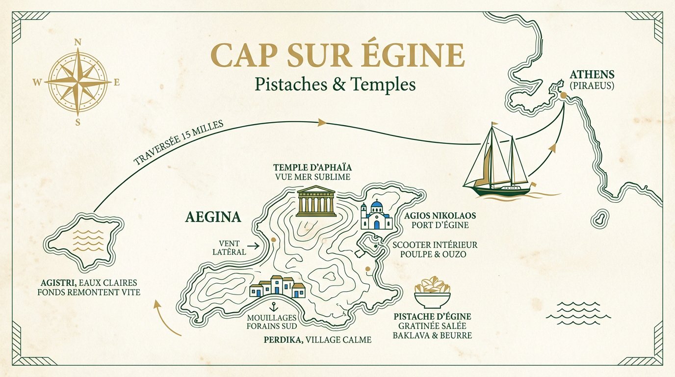 Itinéraire voilier grèce escale à Égine