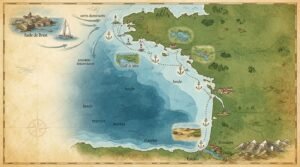 Navigation a la voile le long de l'atlantique france